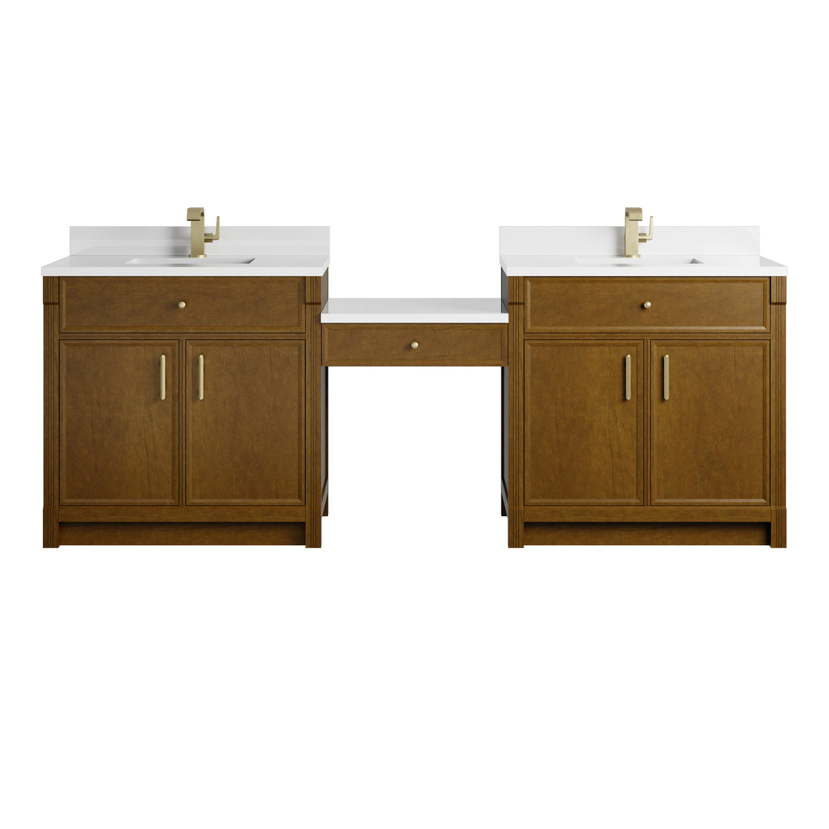 James Martin Bellshire 96" Dual Vanity Set with 24" Make-Up Counter