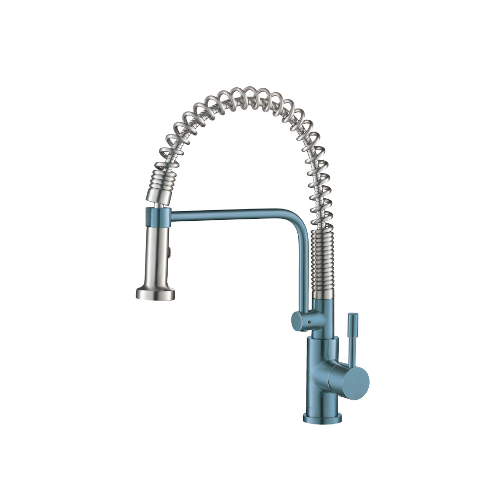 Flusso K.1200 Caso - Semi-Professional Dual Spray Stainless Steel Kitchen Faucet With Pull Out
