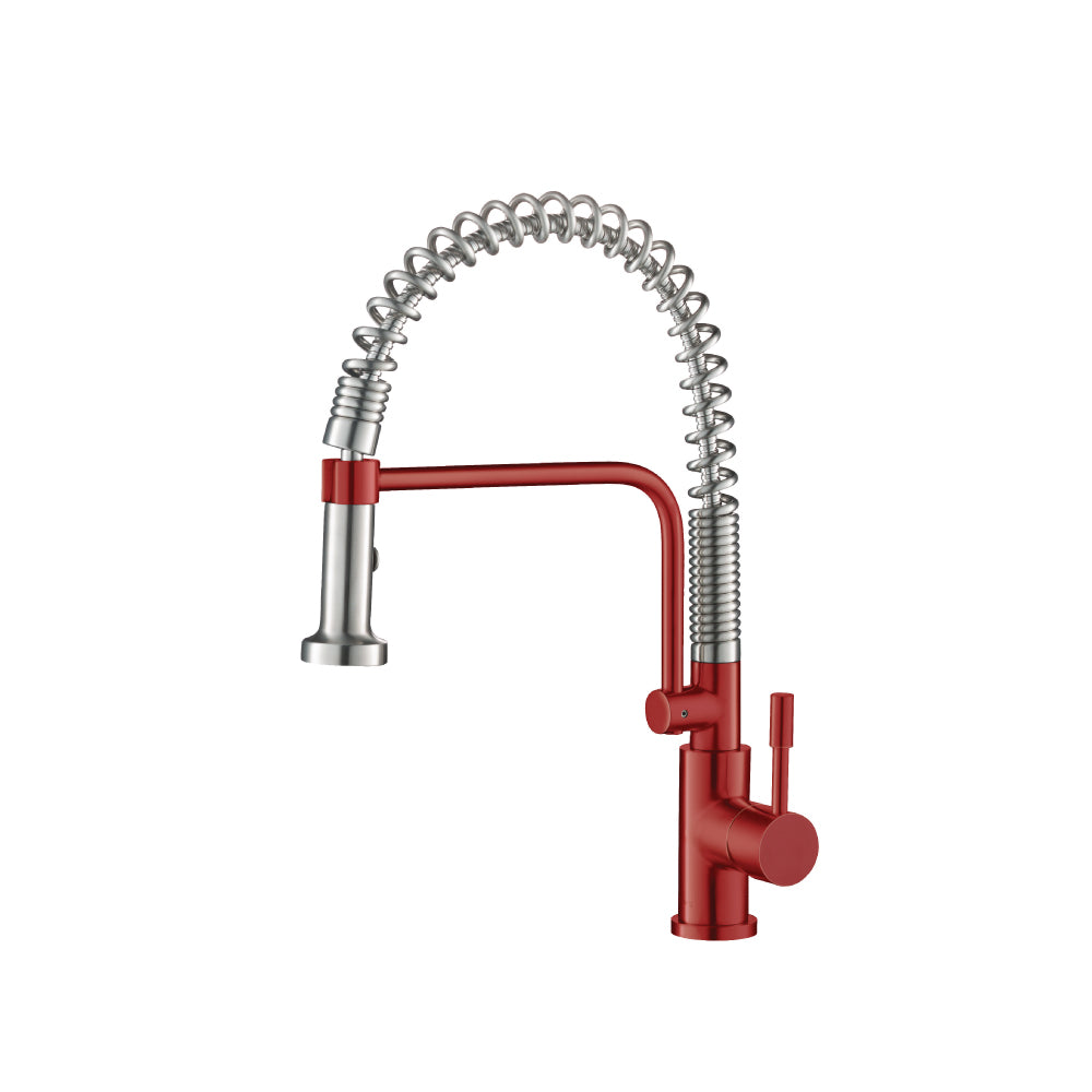 Flusso K.1200 Caso - Semi-Professional Dual Spray Stainless Steel Kitchen Faucet With Pull Out