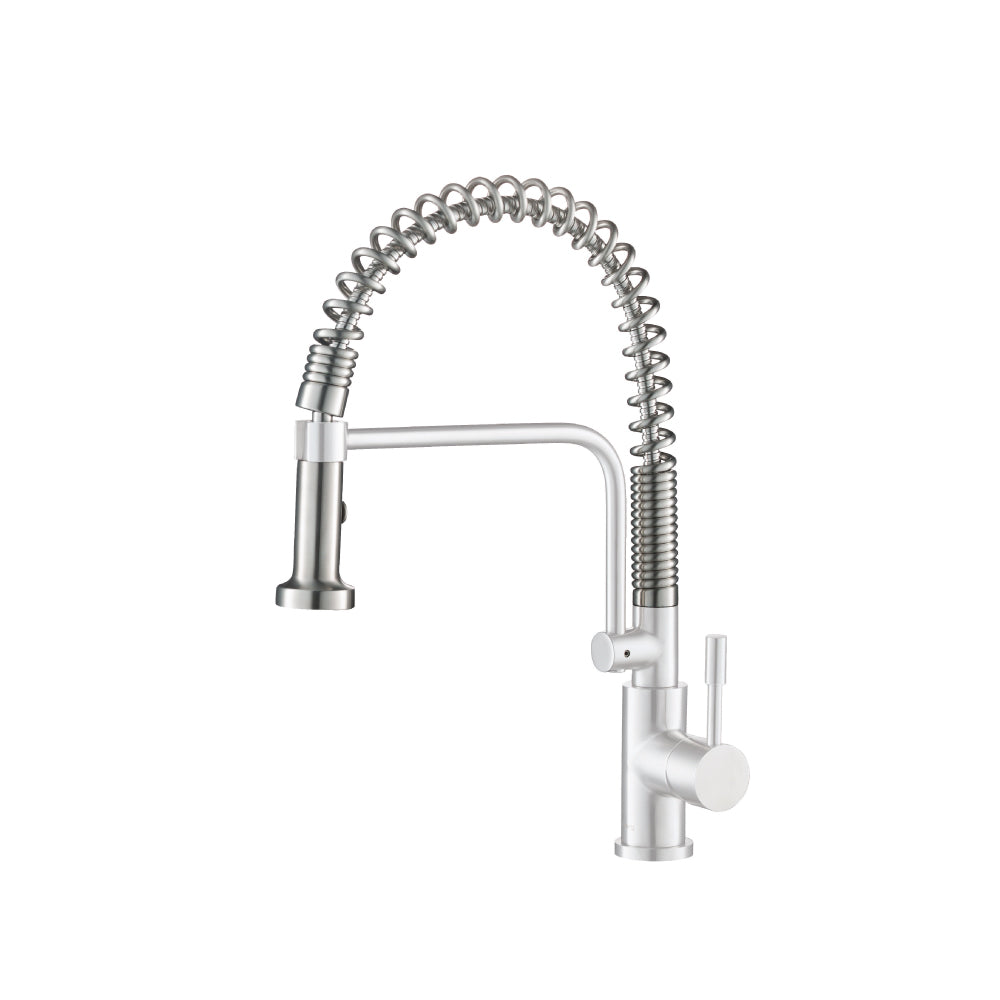 Flusso K.1200 Caso - Semi-Professional Dual Spray Stainless Steel Kitchen Faucet With Pull Out