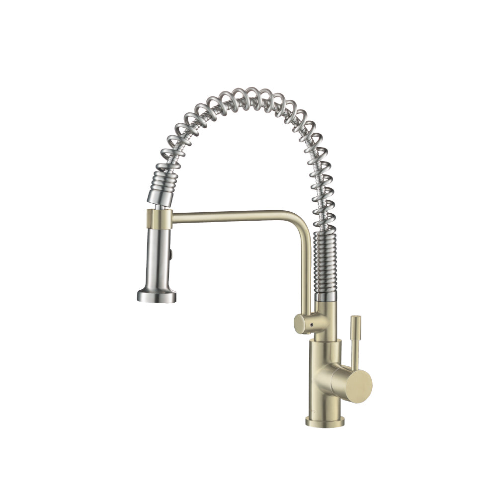 Flusso K.1200 Caso - Semi-Professional Dual Spray Stainless Steel Kitchen Faucet With Pull Out