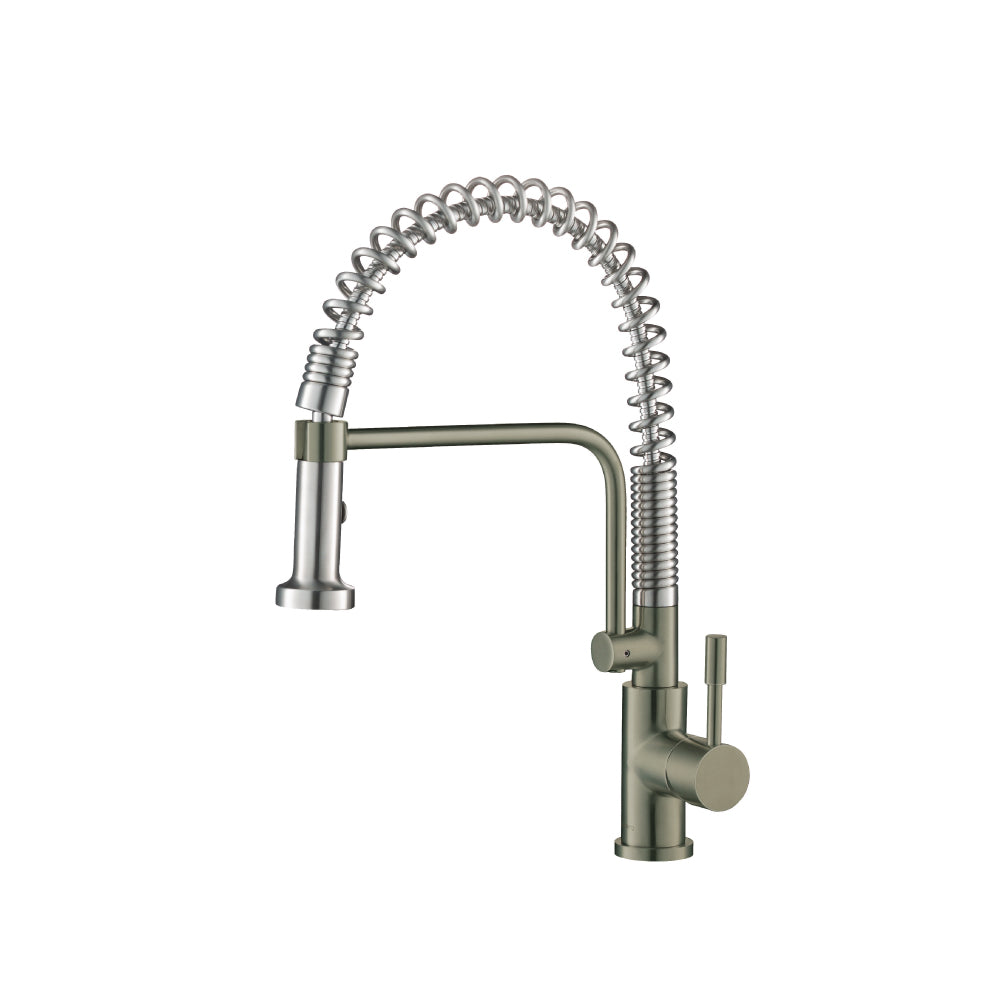 Flusso K.1200 Caso - Semi-Professional Dual Spray Stainless Steel Kitchen Faucet With Pull Out