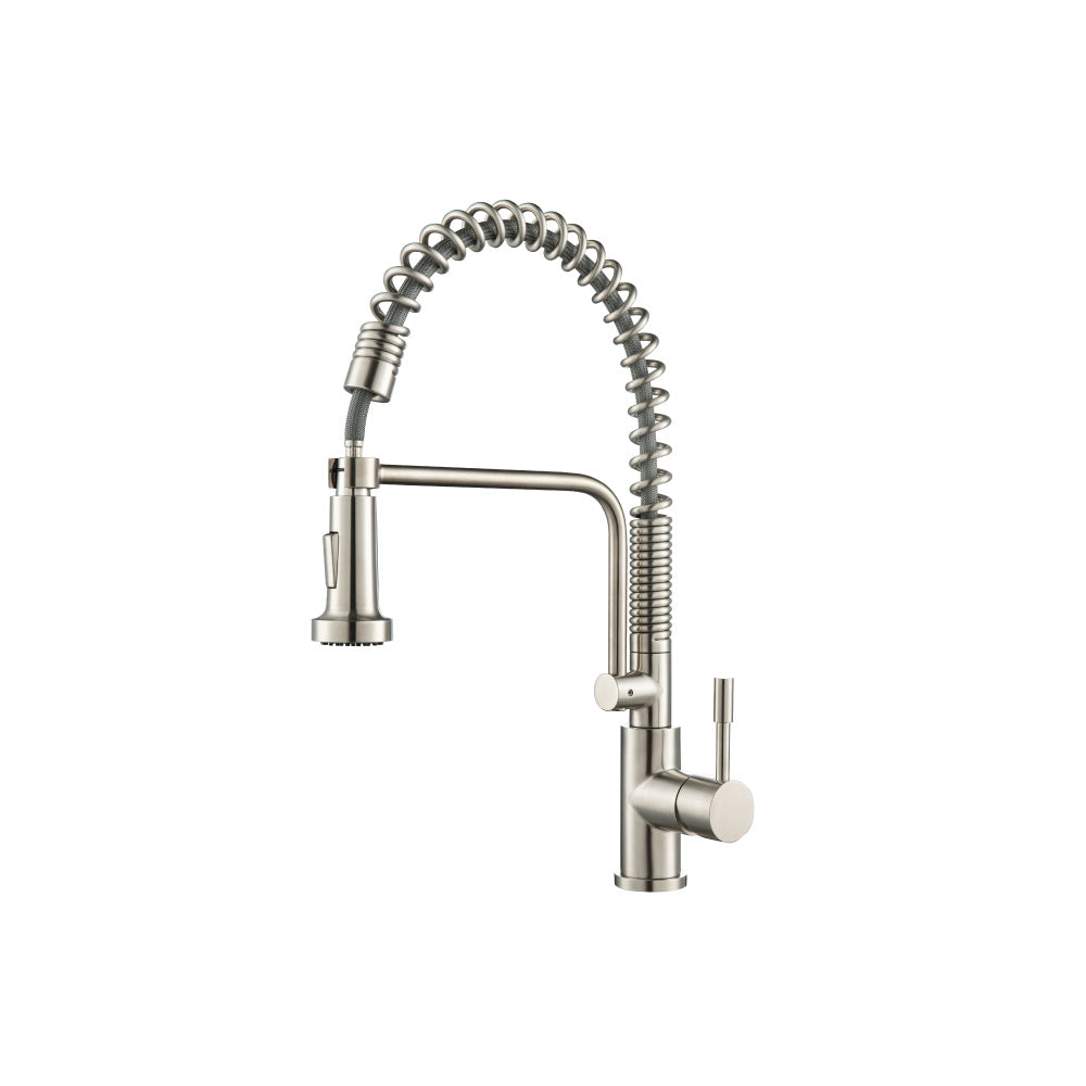 Flusso K.1200 Caso - Semi-Professional Dual Spray Stainless Steel Kitchen Faucet With Pull Out