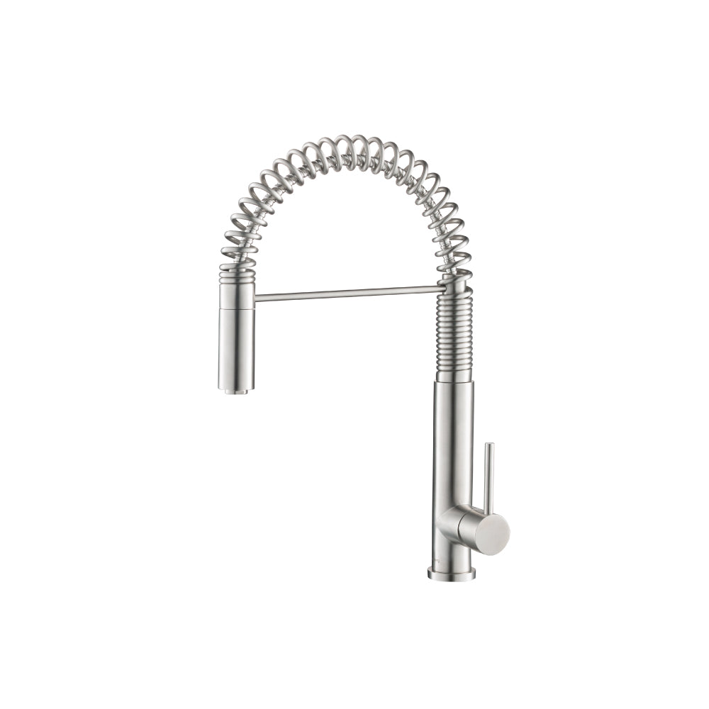Flusso K.1230 Dixie - Semi-Professional Dual Spray Stainless Steel Kitchen Faucet With Pull Out