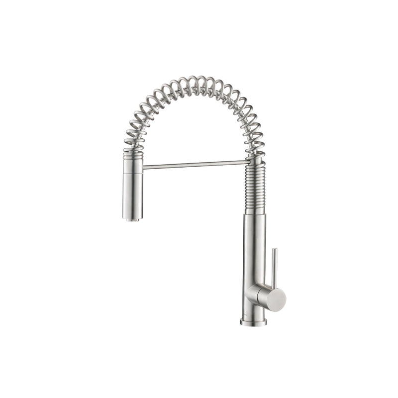 Flusso K.1230 Dixie - Semi-Professional Dual Spray Stainless Steel Kitchen Faucet With Pull Out