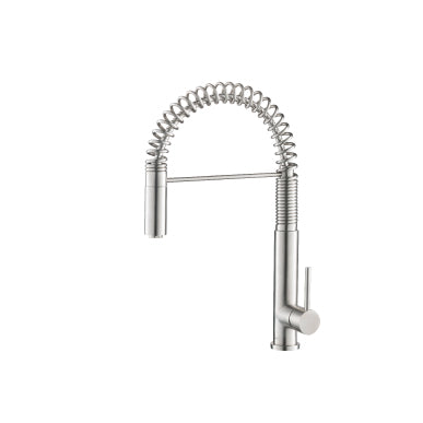 Flusso K.1230 Dixie - Semi-Professional Dual Spray Stainless Steel Kitchen Faucet With Pull Out
