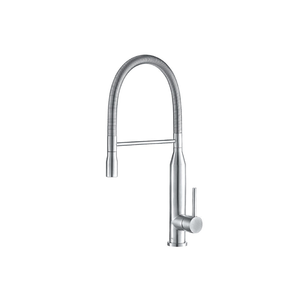 Flusso K.1260 Glatt - Semi-Professional Dual Spray Stainless Steel Kitchen Faucet With Pull Out