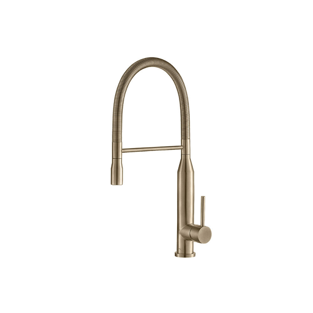 Flusso K.1260 Glatt - Semi-Professional Dual Spray Stainless Steel Kitchen Faucet With Pull Out
