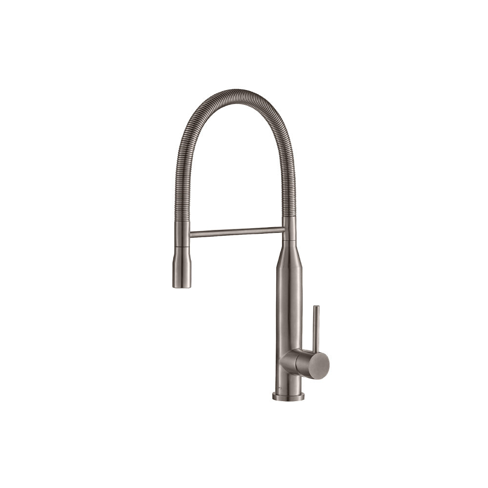 Flusso K.1260 Glatt - Semi-Professional Dual Spray Stainless Steel Kitchen Faucet With Pull Out