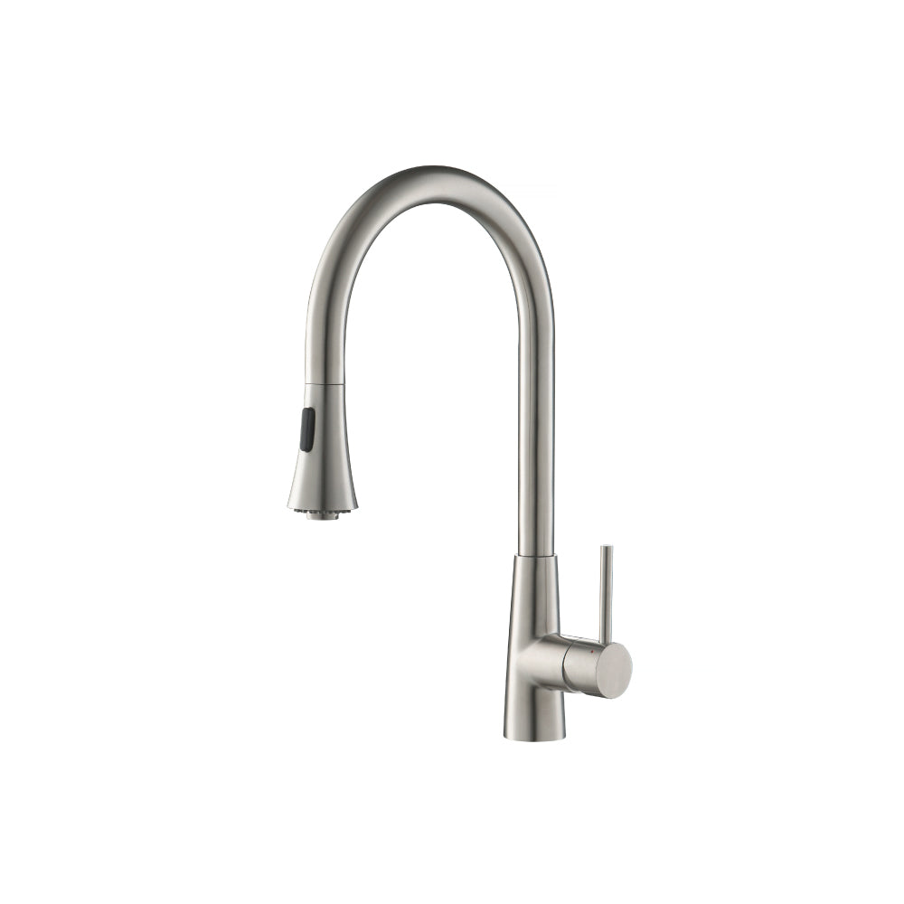 Flusso K.1290 Zest - Dual Spray Stainless Steel Kitchen Faucet With Pull Out