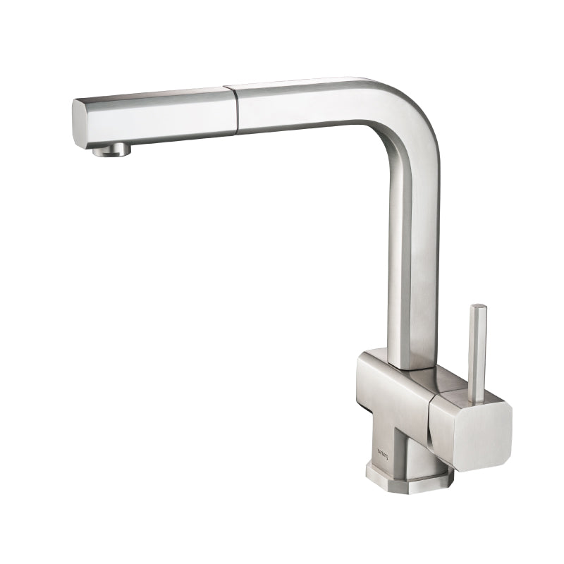 Flusso K.1300 Cito - Dual Spray Stainless Steel Kitchen Faucet With Pull Out