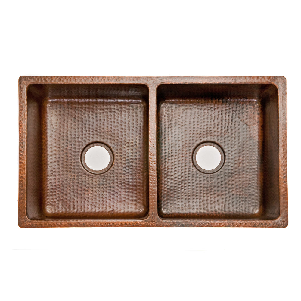 Premier 33" Hammered Undermount Kitchen 50/50 Sink K50DB33199