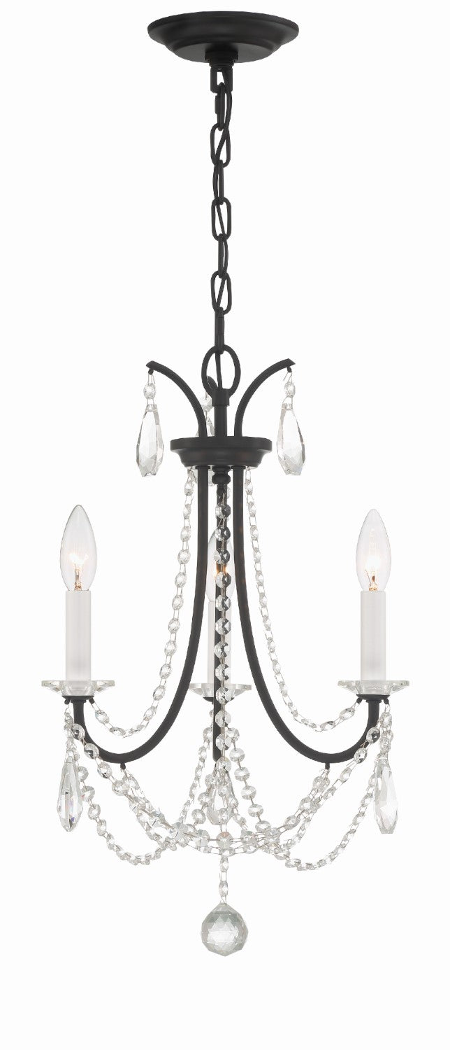 Crystorama KAR-90903-CL-MWP Karrington 3 Light Mini Chandelier