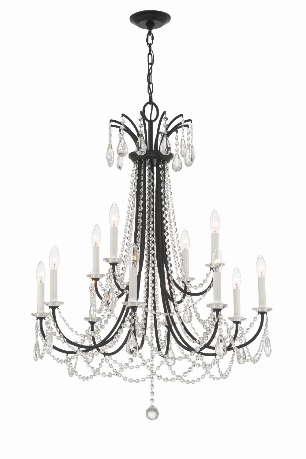 Crystorama KAR-90912-CL-MWP Karrington 12 Light Chandelier