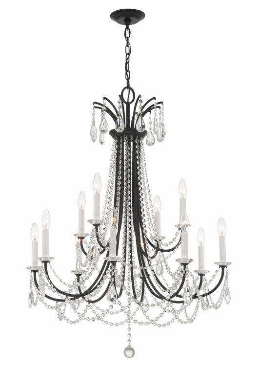Crystorama KAR-90912-CL-MWP Karrington 12 Light Chandelier