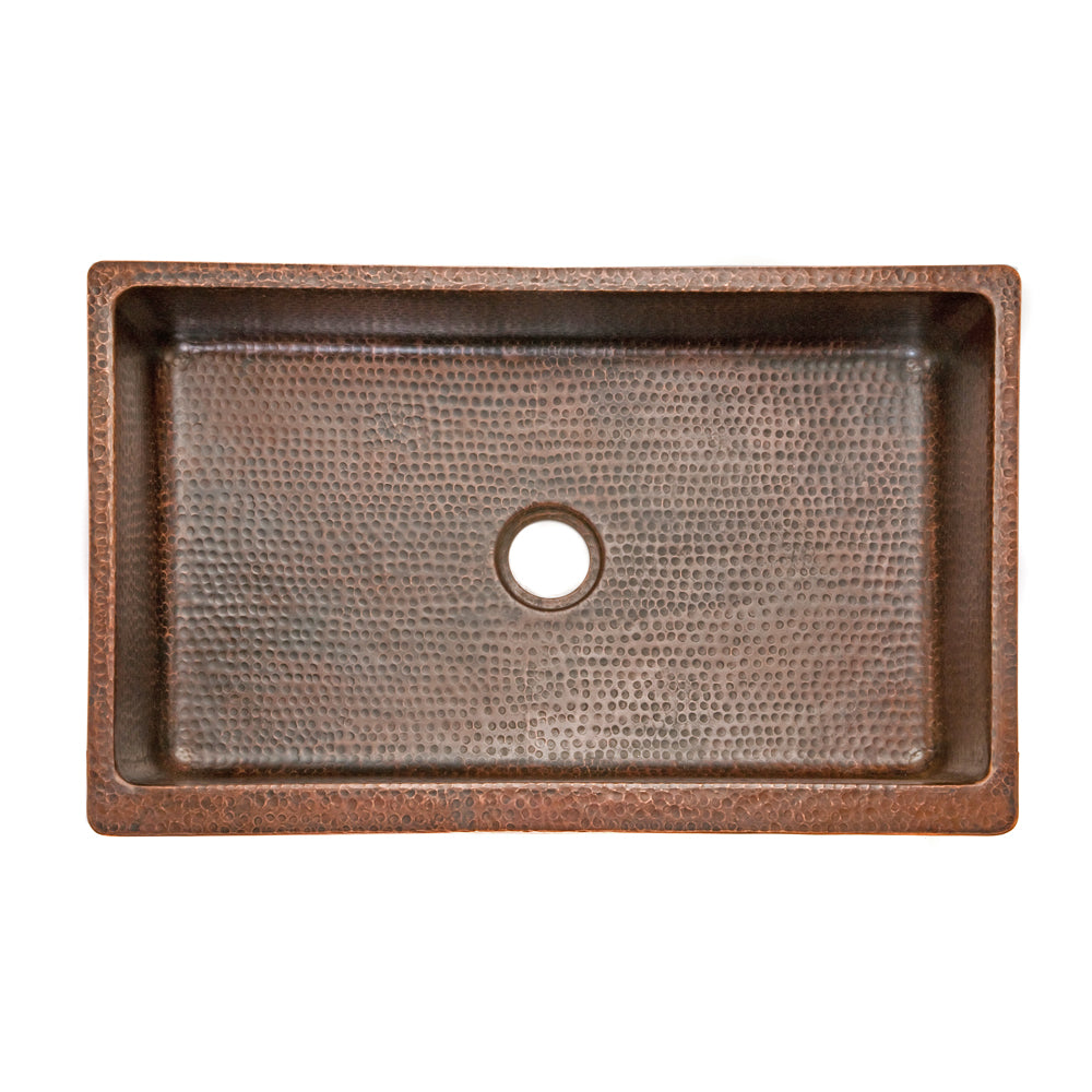 Premier 35" Copper Kitchen Apron Sink KASDB35229