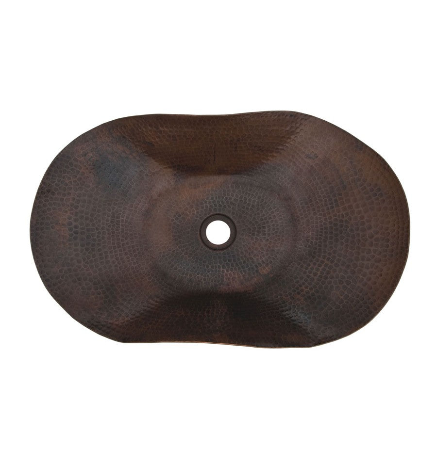 Thompson Traders KBC Limited Editions Bath Karma Wavy Oval Handcrafted Copper Black Copper