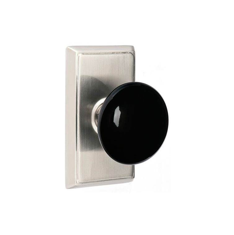 Emtek 8221EB Privacy , Rectangular Rosette , Ebony Knob - Parent