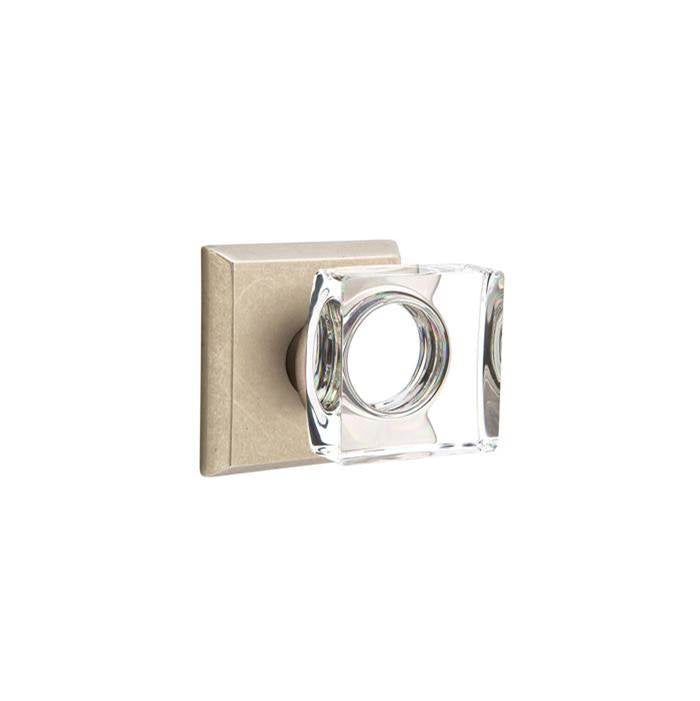 Emtek C7200MSC Concealed , Privacy , No.4 Rosette , Modern Square Crystal Knob - Parent