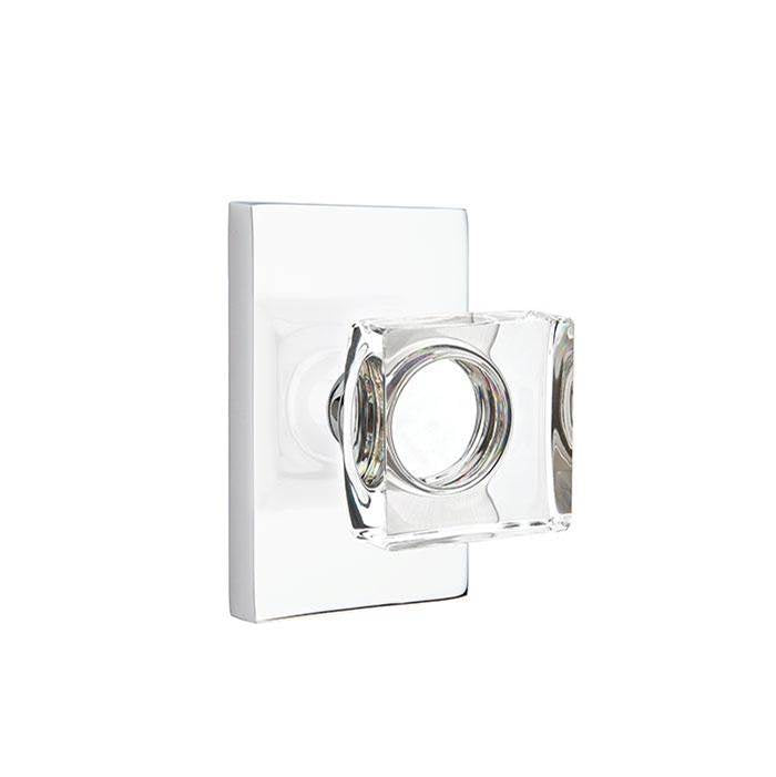 Emtek C5112MSC Concealed , Passage , Modern Rectangular Rosette , Modern Square Crystal Knob - Parent