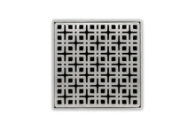 Load image into Gallery viewer, Infinity Drain KD 5-3P 5” x 5” KD 5 - Strainer - Link Pattern &amp; 4&quot; Throat w/PVC Drain Body 3” Outlet