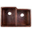 Thompson Traders KDU-6040BC 60/40  Legacy Kitchen Hand Hammered Soild Copper Double Bowl Kitchen Sink  Black Copper