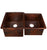 Thompson Traders KDU-6040BC 60/40  Legacy Kitchen Hand Hammered Soild Copper Double Bowl Kitchen Sink  Black Copper