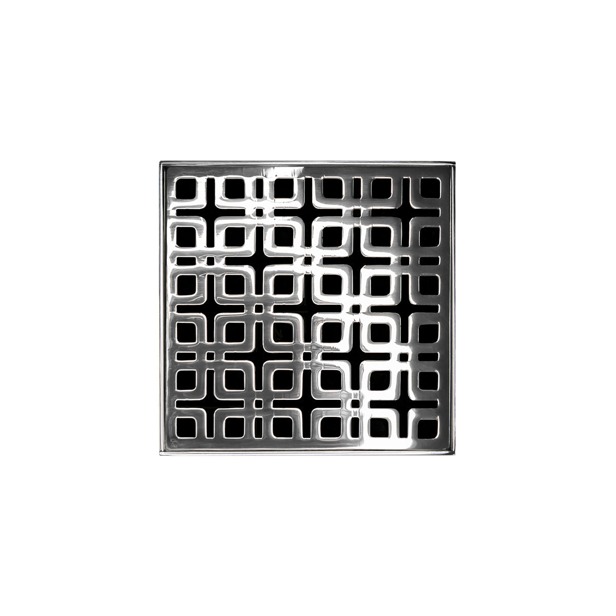 Infinity Drain KD 4-2I 4” x 4” KD 4 - Strainer - Link Pattern & 2" Throat w/Cast Iron Drain Body 2” Outlet