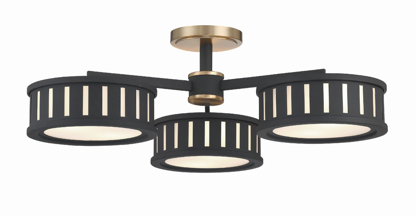 Crystorama KEN-8300-VG-BF Kendal 6 Light Ceiling Mount - Vibrant Gold and Black Forged