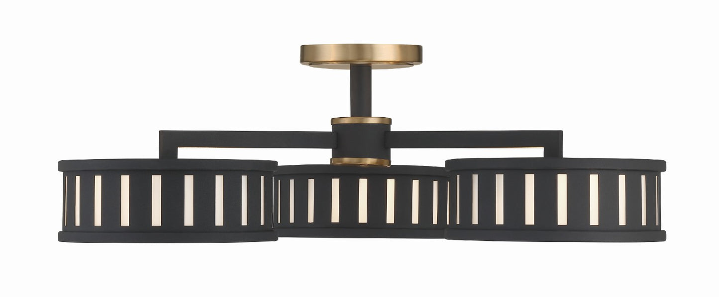 Crystorama KEN-8300-VG-BF Kendal 6 Light Ceiling Mount - Vibrant Gold and Black Forged