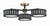 Crystorama KEN-8300-VG-BF Kendal 6 Light Ceiling Mount - Vibrant Gold and Black Forged