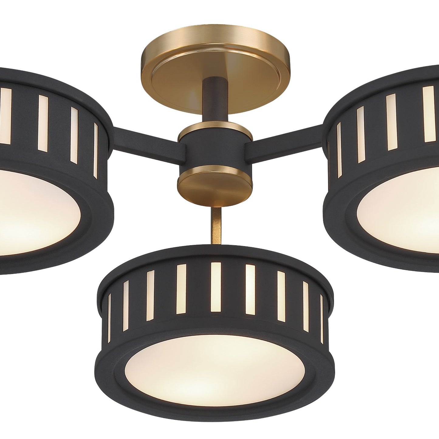 Crystorama KEN-8300-VG-BF Kendal 6 Light Ceiling Mount - Vibrant Gold and Black Forged