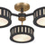 Crystorama KEN-8300-VG-BF Kendal 6 Light Ceiling Mount - Vibrant Gold and Black Forged