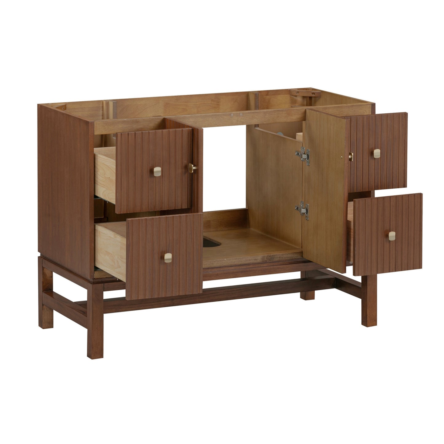 Avanity KENZO-VS47-WA Kenzo 47 In. Single Sink Bathroom Vanity In Walnut With White Solid Surface Top
