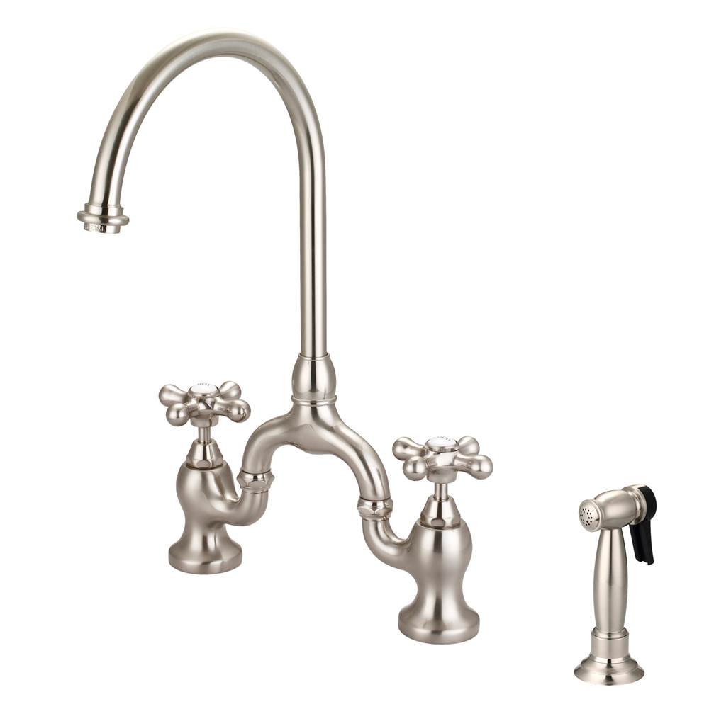 Barclay KFB504-MC Banner Kitchen Bridge Faucet Widespread idespray and Metal Cros Han - Parent