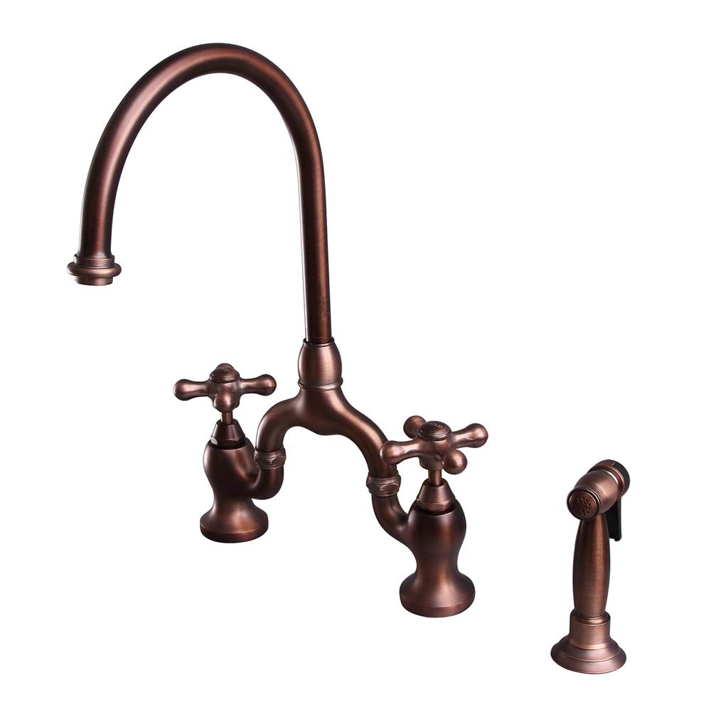 Barclay KFB504-MC2 Banner Kitchen Bridge Faucet Widespread idespray and Metal Cros Han