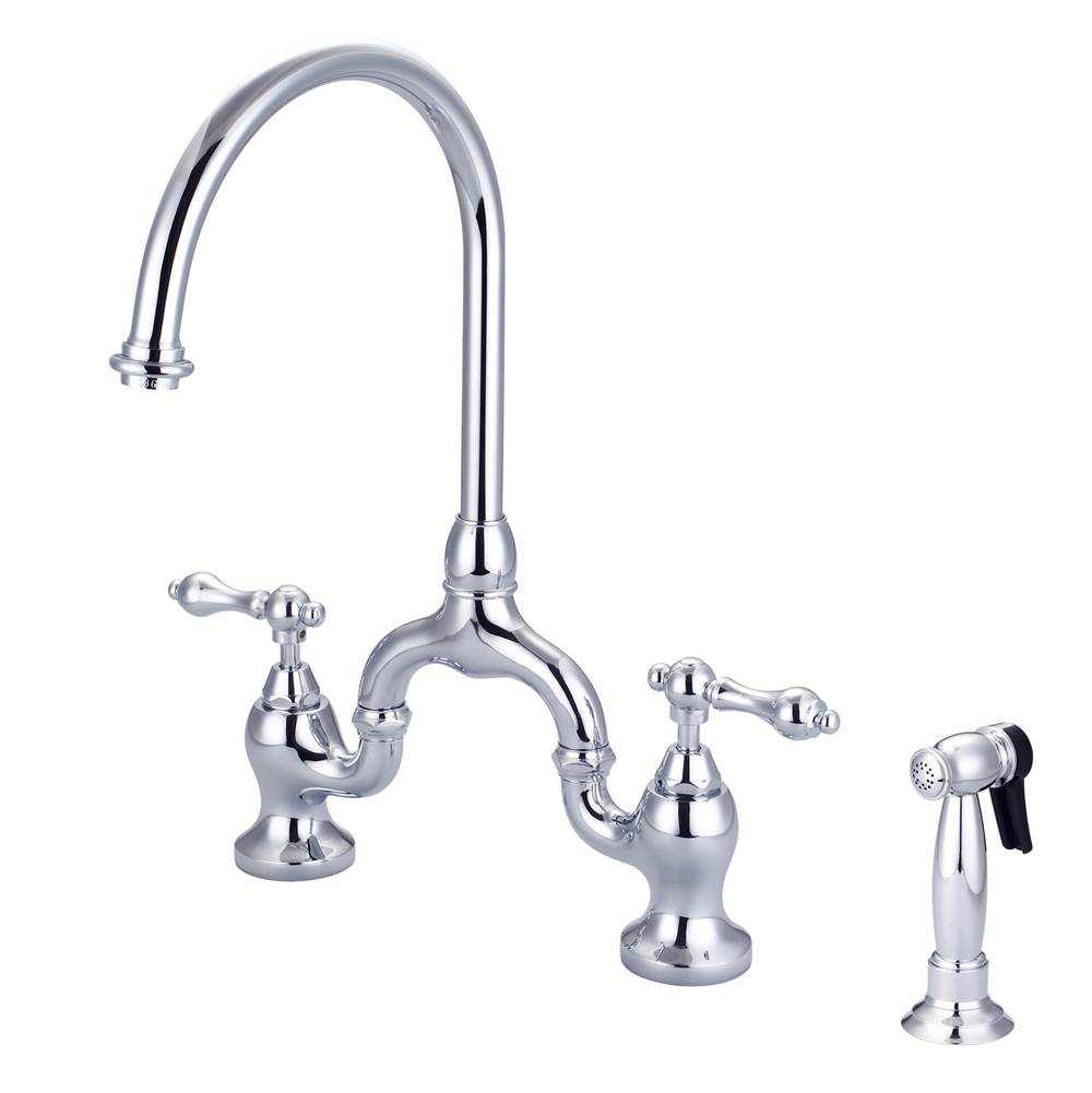 Barclay KFB504-ML Banner Kitchen Bridge Faucet Widespread idespray and Metal Lever Han
