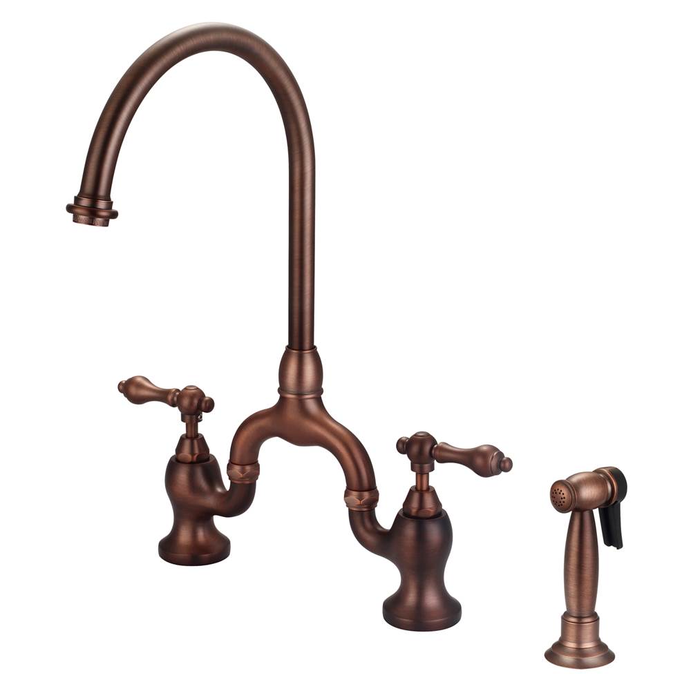Barclay KFB504-ML Banner Kitchen Bridge Faucet Widespread idespray and Metal Lever Han