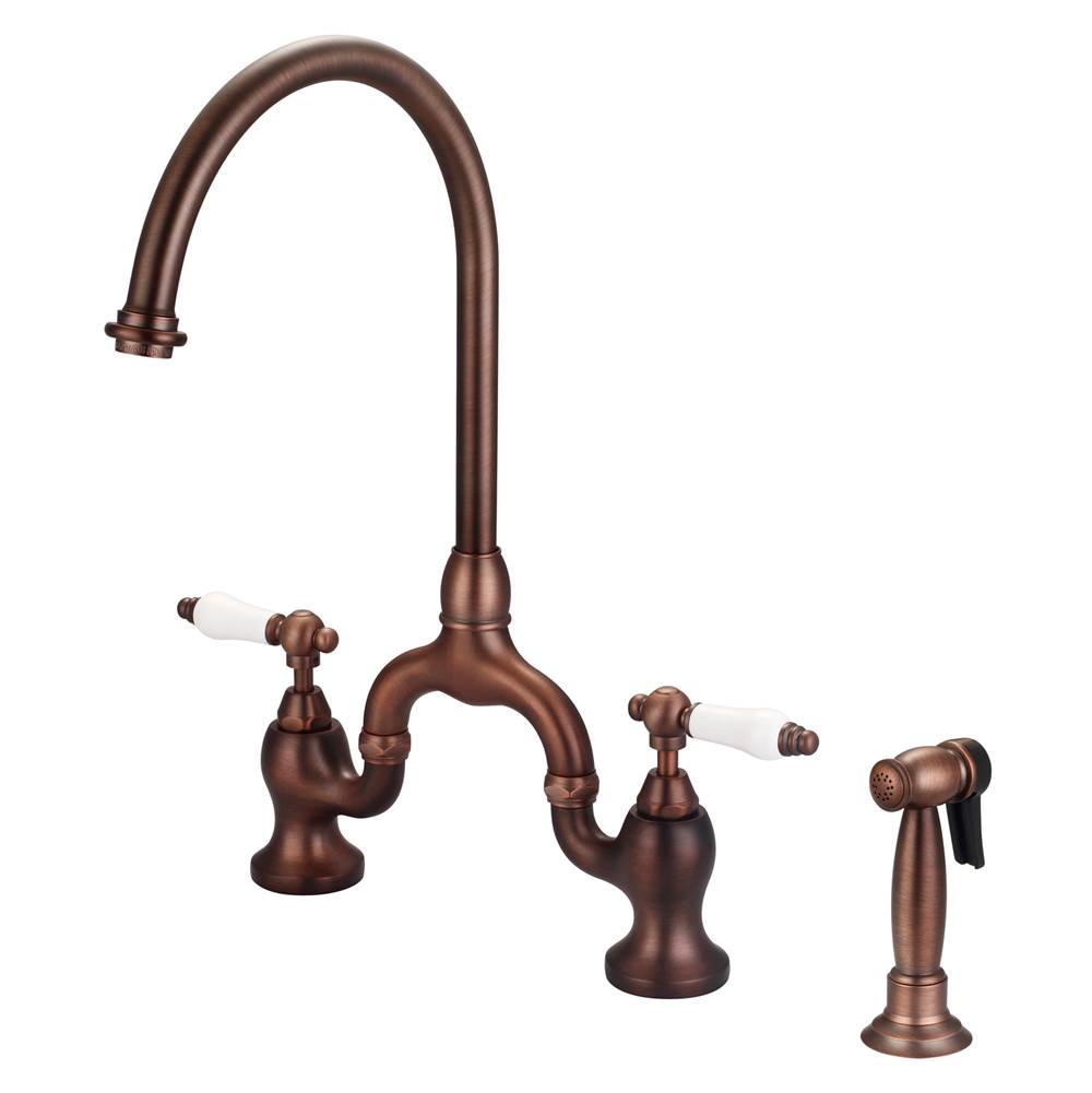 Barclay KFB504-PL Banner Kitchen Bridge Faucet Widespread idespray and Porc lever Han