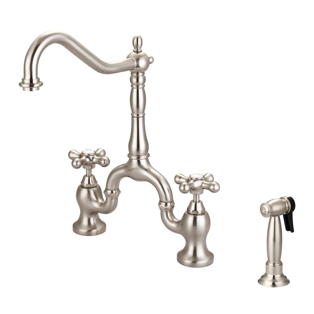 Barclay KFB506-MC Carlton Kitchen Bridge Faucet Sidespray and Metal Cross Holder - Parent