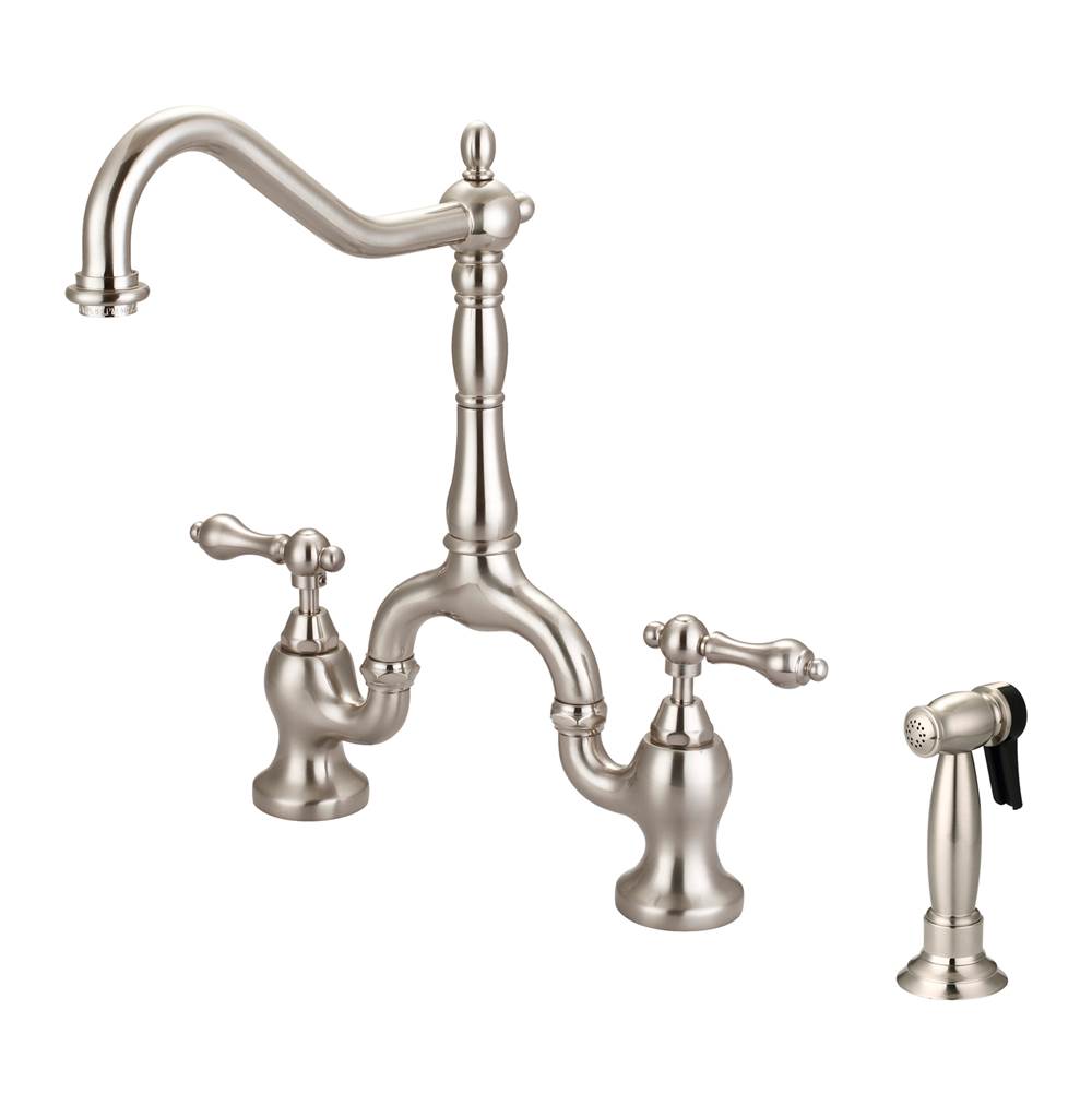 Barclay KFB506-ML Carlton Kitchen Bridge Faucet Sidespray and Metal Lever Holder - Parent
