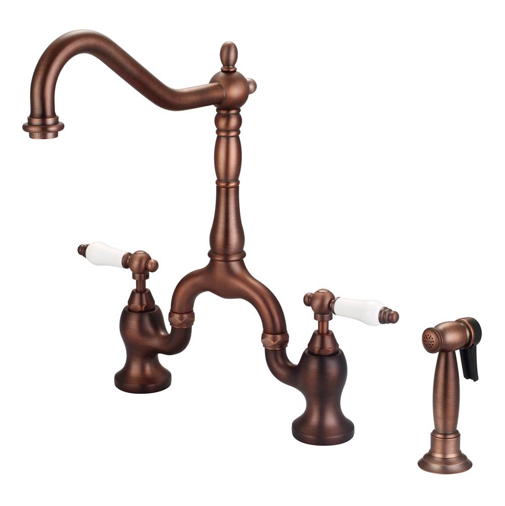 Barclay KFB506-PL Carlton Kitchen Bridge Faucet Sidespray and Porc lever Holder