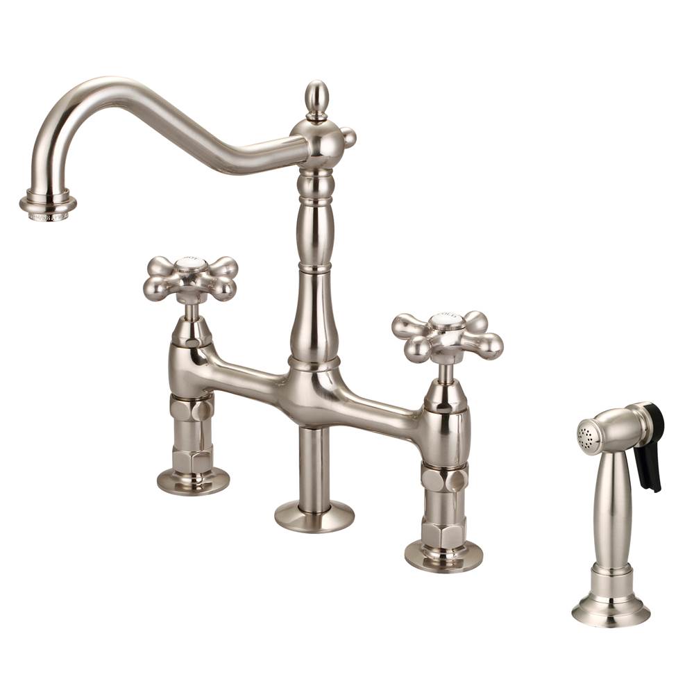Barclay KFB508-MC Emral Kitchen Bridge Faucet Sidespray and Metal Cross Holder - Parent