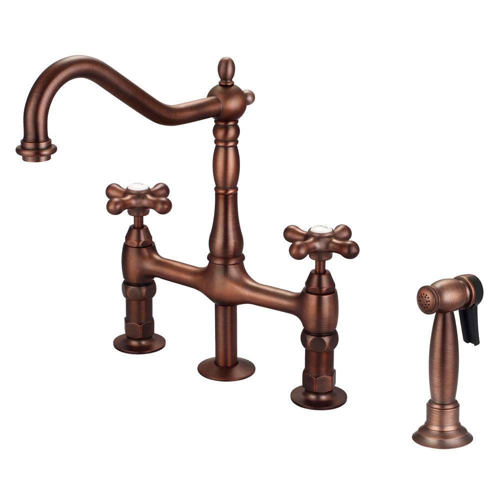 Barclay KFB508-MC Emral Kitchen Bridge Faucet Sidespray and Metal Cross Holder