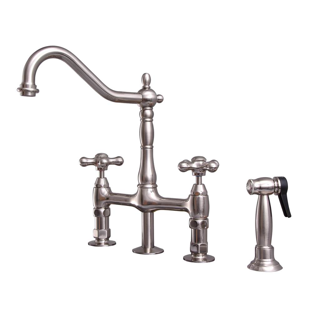 Barclay KFB508-MC2 Emral Kitchen Bridge Faucet Sidespray and Metal Cross Holder - Parent