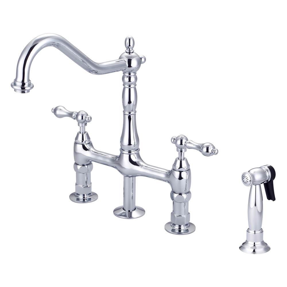Barclay KFB508-ML Emral Kitchen Bridge Faucet Sidespray and Metal Lever Holder