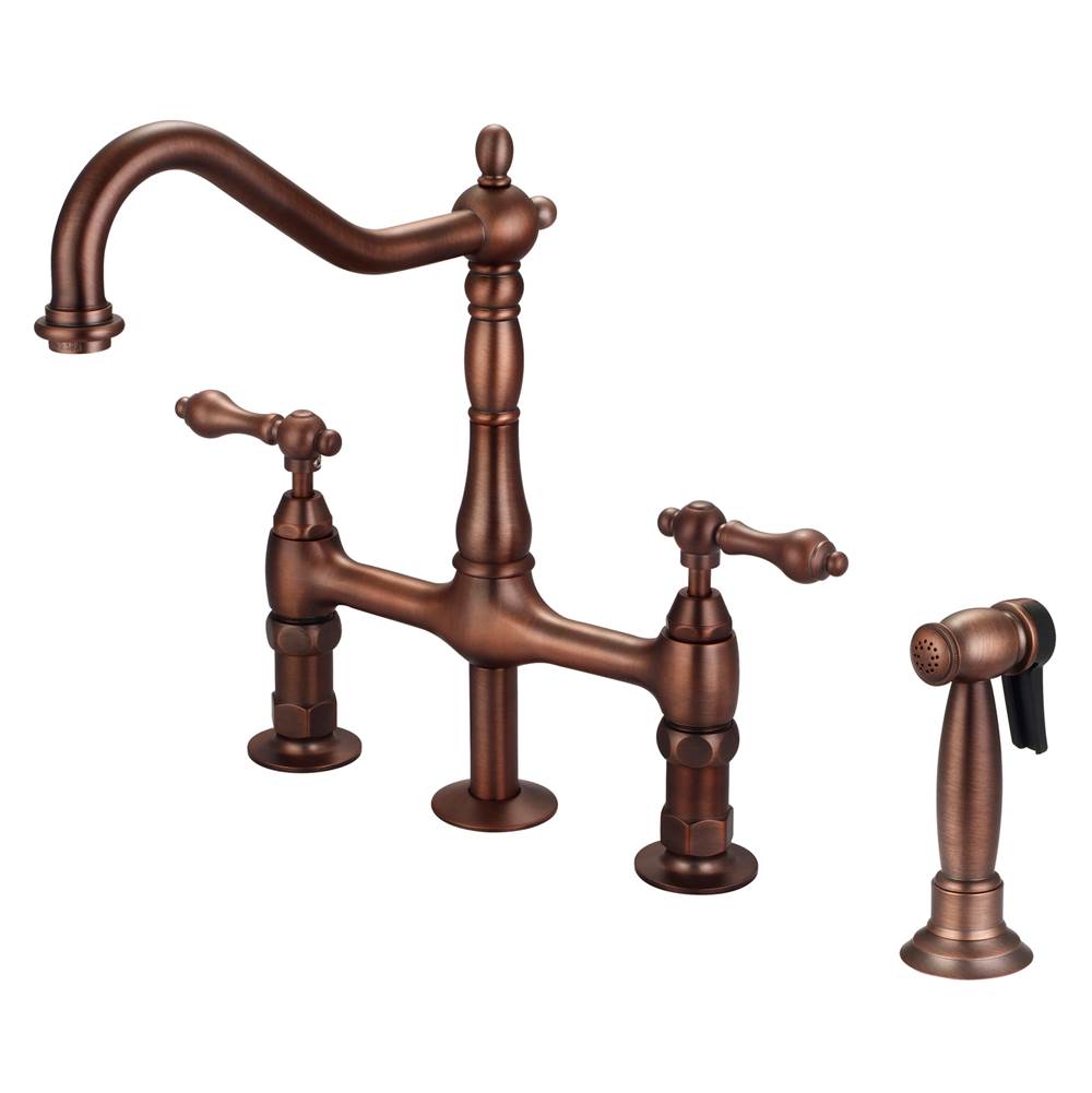 Barclay KFB508-ML Emral Kitchen Bridge Faucet Sidespray and Metal Lever Holder