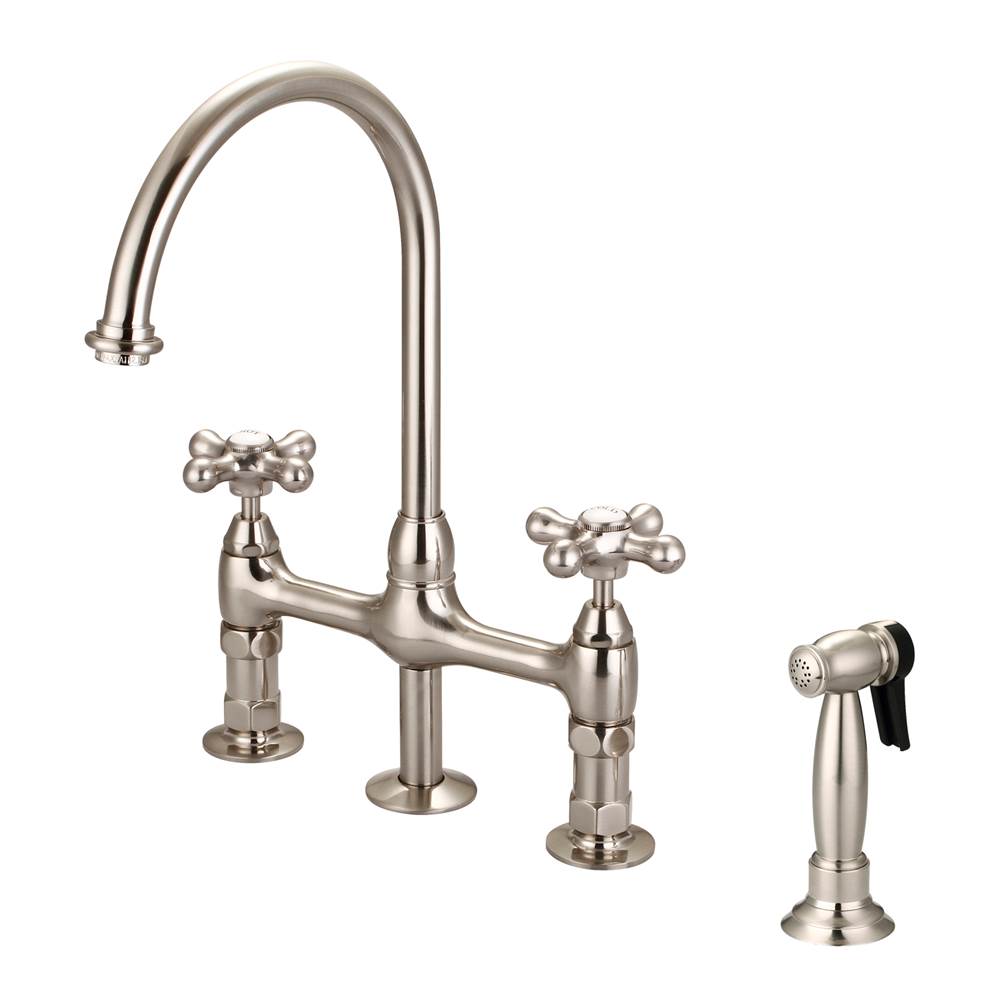 Barclay KFB512-MC Harding Kitchen Bridge Faucet Sidespray and Metal Cross Holder - Parent