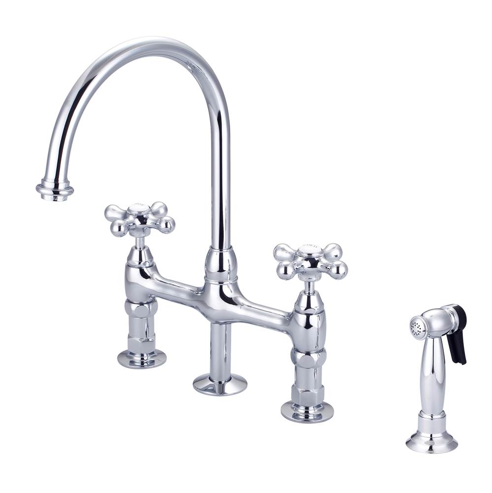 Barclay KFB512-MC Harding Kitchen Bridge Faucet Sidespray and Metal Cross Holder