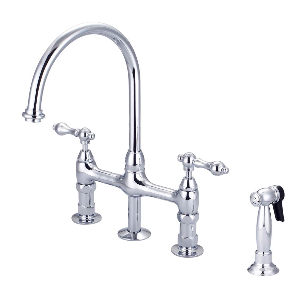 Barclay KFB512-ML Harding Kitchen Bridge Faucet Sidespray and Metal Lever Holder